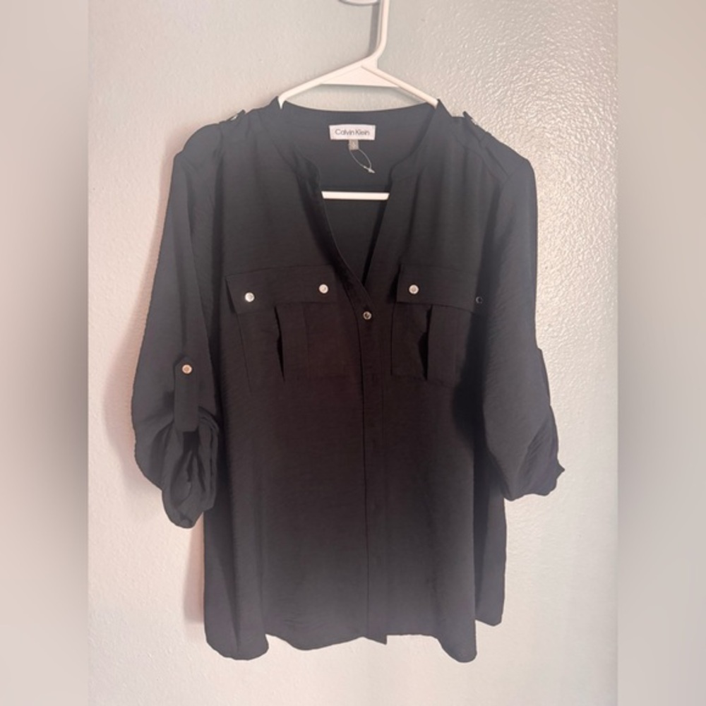 Calvin Klein Women's Black Blouse Small NWOT